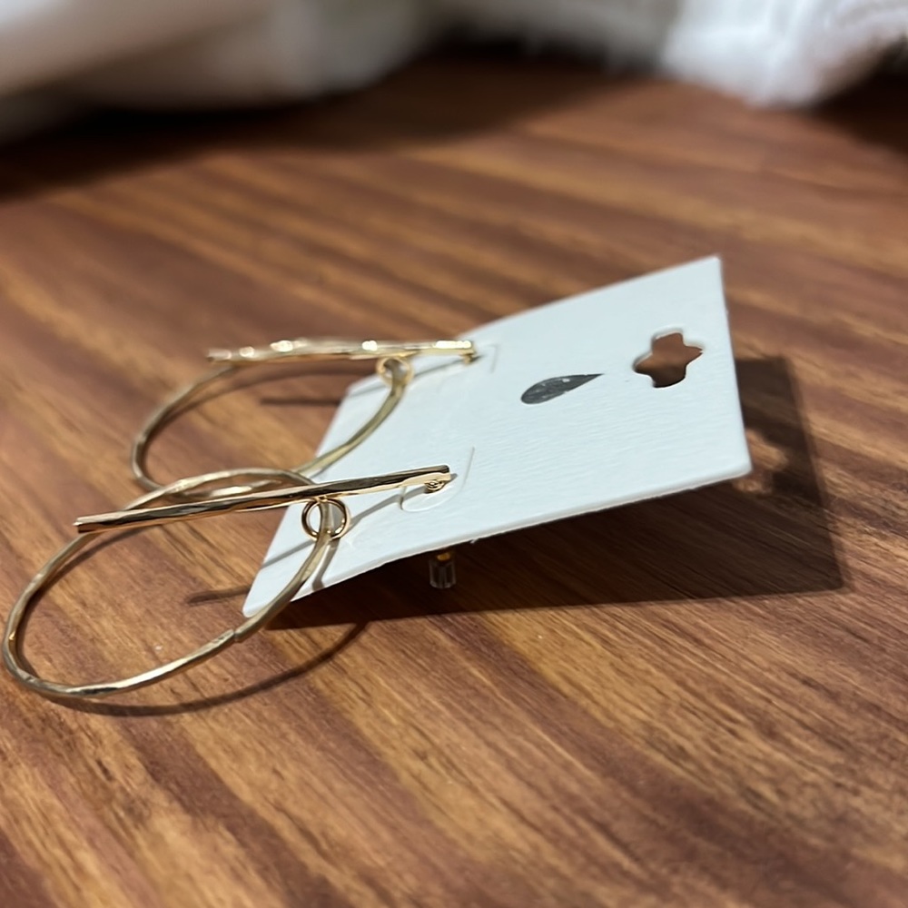 Goldtone Beatrice Hoop Earring - Picture 6 of 9